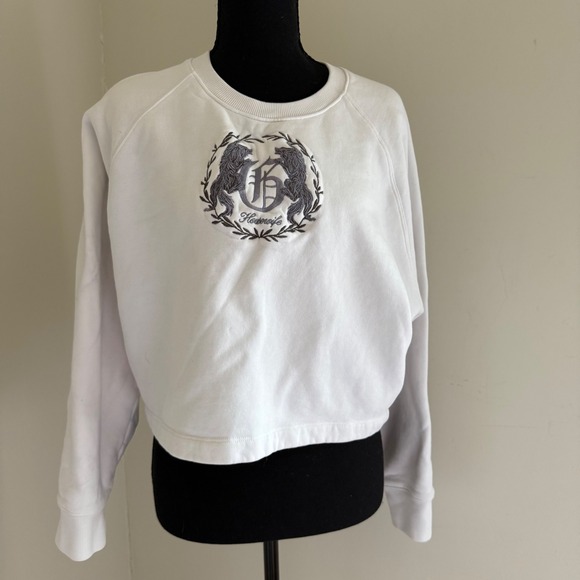Greyson Tops - Greyson Housewife Embroidered Crewneck Sweatshirt White Women's M Made in Peru